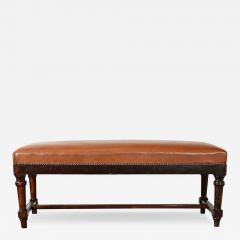 French 19th Century Oak and Upholstered Bench - 4369012