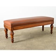French 19th Century Oak and Upholstered Bench - 4337027