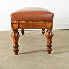 French 19th Century Oak and Upholstered Bench - 4337032