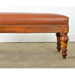 French 19th Century Oak and Upholstered Bench - 4337033
