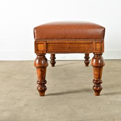 French 19th Century Oak and Upholstered Bench - 4337042