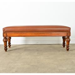 French 19th Century Oak and Upholstered Bench - 4337043