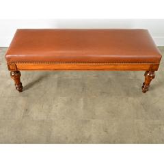French 19th Century Oak and Upholstered Bench - 4337045