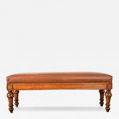 French 19th Century Oak and Upholstered Bench - 4369013