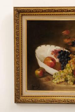 French 19th Century Oil on Canvas Framed Still Life Painting Depicting Fruits - 3441743