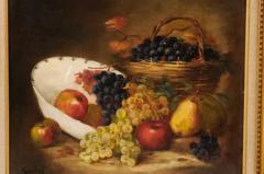French 19th Century Oil on Canvas Framed Still Life Painting Depicting Fruits - 3441902