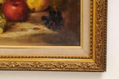 French 19th Century Oil on Canvas Framed Still Life Painting Depicting Fruits - 3442012