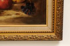 French 19th Century Oil on Canvas Framed Still Life Painting Depicting Fruits - 3442035