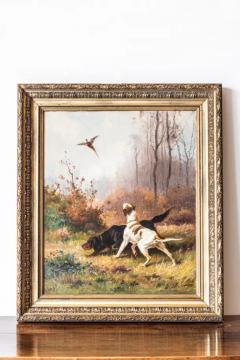 French 19th Century Oil on Canvas Hunting Scene Painting by B Lanoux in Frame - 3606010