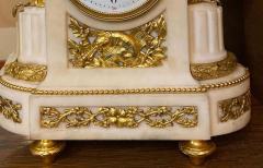 French 19th Century Ormolu White Marble Mantel Clock - 1898817