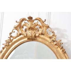 French 19th Century Oval Gold Gilt Mirror - 1936138