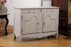 French 19th Century Painted Buffet with Drawers Doors and Distressed Finish - 3461668