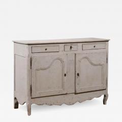 French 19th Century Painted Buffet with Drawers Doors and Distressed Finish - 3467398