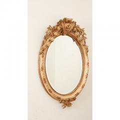 French 19th Century Painted Gilt Oval Mirror - 3164097
