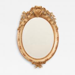 French 19th Century Painted Gilt Oval Mirror - 3192198