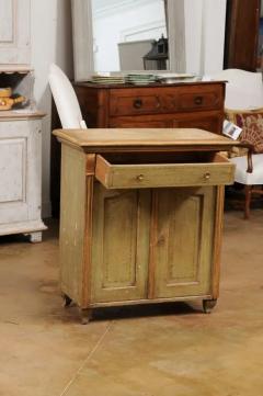 French 19th Century Painted Wood Buffet with Single Drawer over Two Doors - 3491223