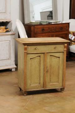 French 19th Century Painted Wood Buffet with Single Drawer over Two Doors - 3491227