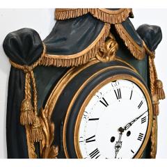 French 19th Century Painted and Parcel Gilt Cartel Wall Clock - 4736035