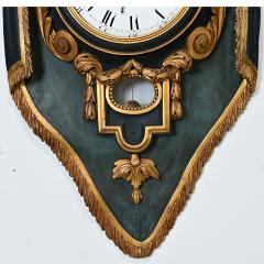 French 19th Century Painted and Parcel Gilt Cartel Wall Clock - 4736037