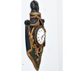French 19th Century Painted and Parcel Gilt Cartel Wall Clock - 4736040