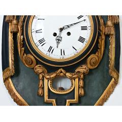 French 19th Century Painted and Parcel Gilt Cartel Wall Clock - 4736041