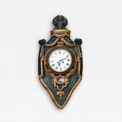 French 19th Century Painted and Parcel Gilt Cartel Wall Clock - 4748061