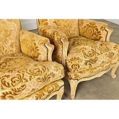 French 19th Century Pair of Louis XV Style Bergeres - 4437577