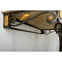 French 19th Century Parcel Gilt Wall Mounting Iron Console - 4358989
