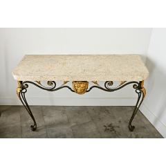 French 19th Century Parcel Gilt Wall Mounting Iron Console - 4359022