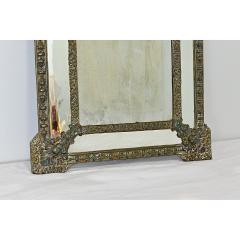 French 19th Century Petite Brass Cushion Mirror - 4589736