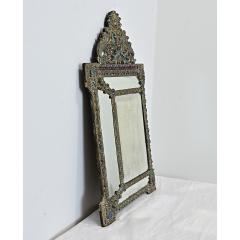 French 19th Century Petite Brass Cushion Mirror - 4589737