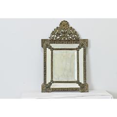 French 19th Century Petite Brass Cushion Mirror - 4589740