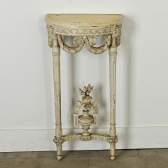 French 19th Century Petite Painted Demilune Console - 3870117