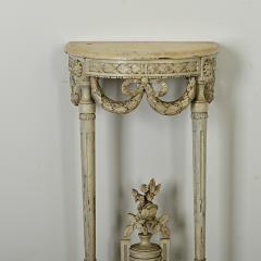 French 19th Century Petite Painted Demilune Console - 3870119