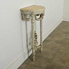 French 19th Century Petite Painted Demilune Console - 3870215