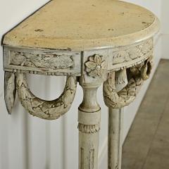 French 19th Century Petite Painted Demilune Console - 3870255