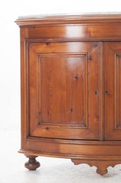 French 19th Century Pine Marble Top Corner Cabinet - 1703836