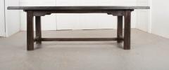 French 19th Century Provincial Oak Trestle Farm Table - 1150547