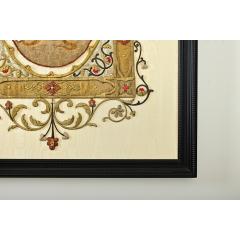 French 19th Century Raised Embroidery of Madonna Child - 4292846