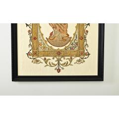 French 19th Century Raised Embroidery of Madonna Child - 4292858