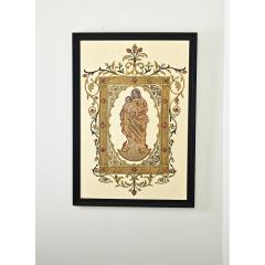 French 19th Century Raised Embroidery of Madonna Child - 4292859