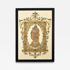 French 19th Century Raised Embroidery of Madonna Child - 4329684