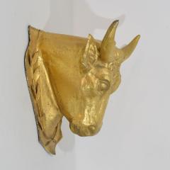 French 19th Century Rare Gilded Zinc Bulls Head Butchers Sign - 4109017