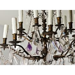 French 19th Century Rock Crystal and Amethyst Chandelier - 4455415