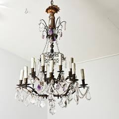 French 19th Century Rock Crystal and Amethyst Chandelier - 4455439