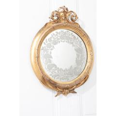 French 19th Century Round Gold Gilt Mirror - 1936163