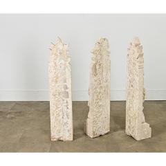 French 19th Century Set of 3 Hand carved Marble Corbels - 4443146