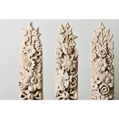 French 19th Century Set of 3 Hand carved Marble Corbels - 4443147