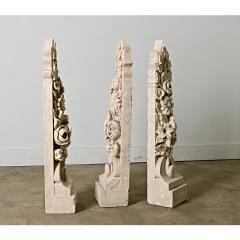 French 19th Century Set of 3 Hand carved Marble Corbels - 4443148