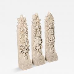 French 19th Century Set of 3 Hand carved Marble Corbels - 4444873